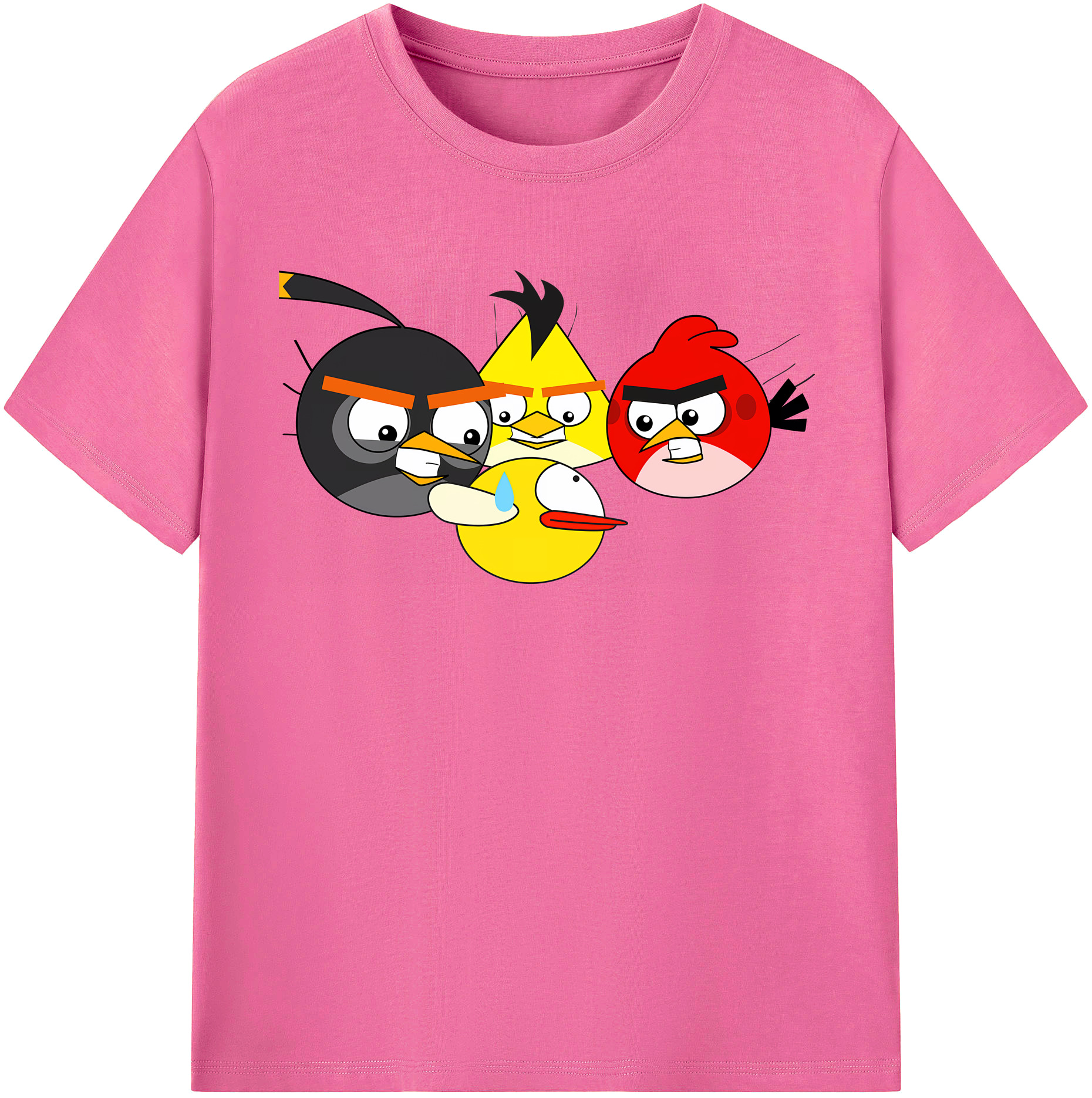 （画像用） Angry Birds アングリーバード レディースカジュアルプリントTシャツ（綿100％）